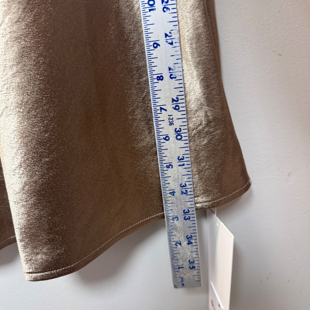 Lululemon Satin Midi Skirt Womens Medium Gold New High Rise Metallic LW8AO9S - Picture 3 of 7